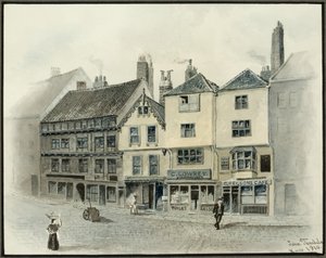 The Side, Newcastle upon Tyne, 1910 (blyant og akvarell på papir (på kort))